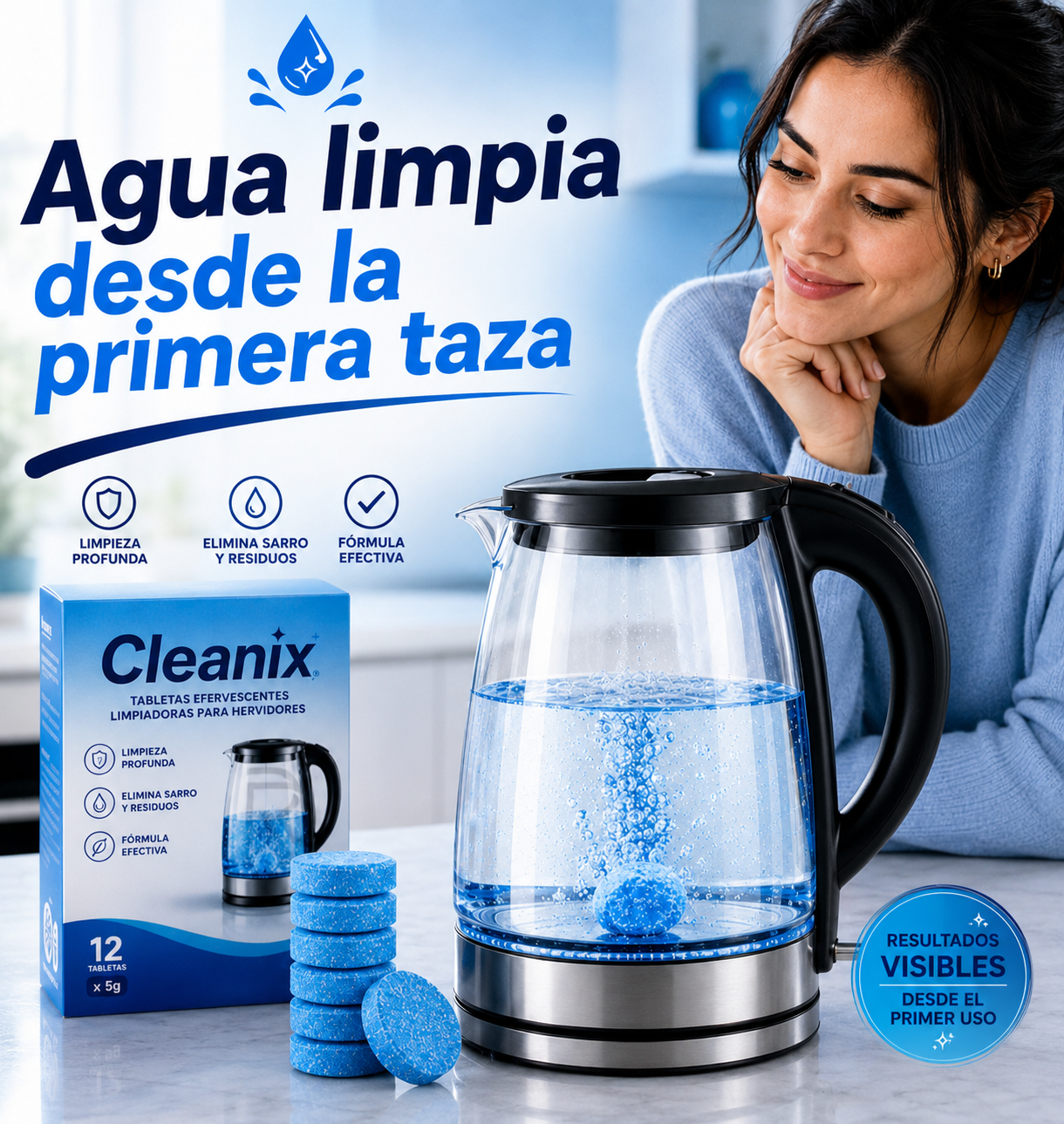Cleanix™ AquaPro - Menos sarro. Más pureza. Mejor sabor.